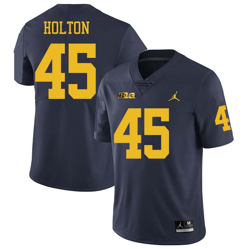 Jordan Brand Men #45 William Holton Michigan Wolverines College Football Jerseys Sale-Navy